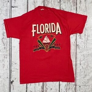 Vintage 80s Florida Travel Vacation Tourism Souvenir Single Stitch Tshirt